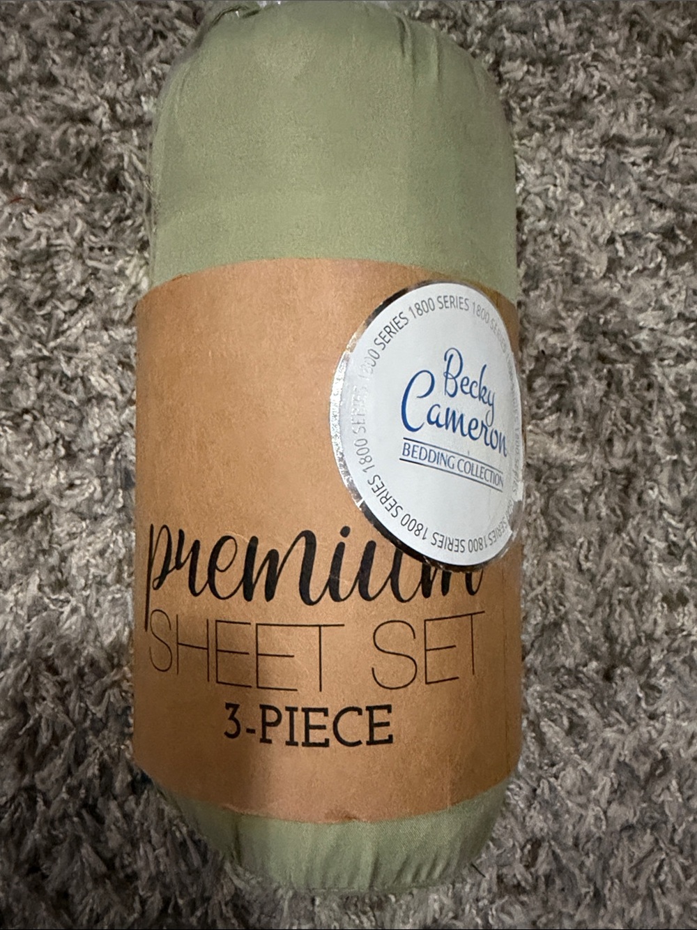 6-Piece Sage Solid Microfiber Twin XL Sheet Set by Becky Cameron